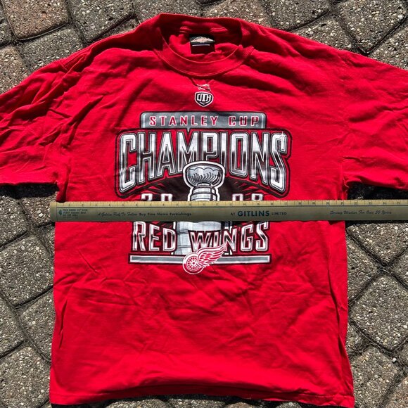 Detroit Red Wings 2008 Stanley Cup T Shirt Sz L Old Time Hockey - Picture 4 of 7